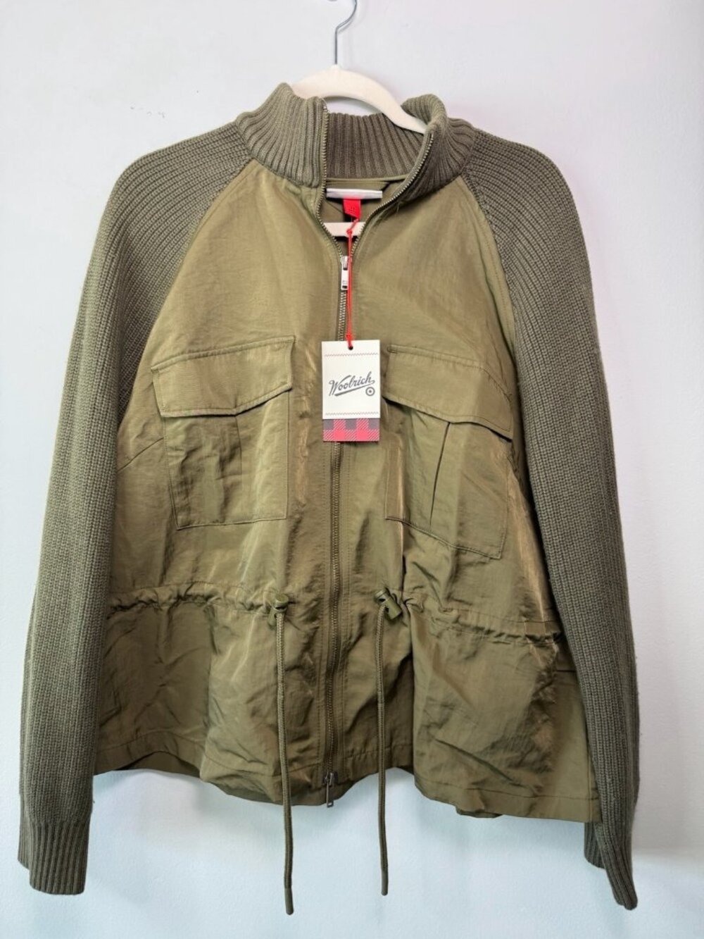 NWT Woolrich x Target Zip Up Knit Jacket Women Olive Green Jacket 1X